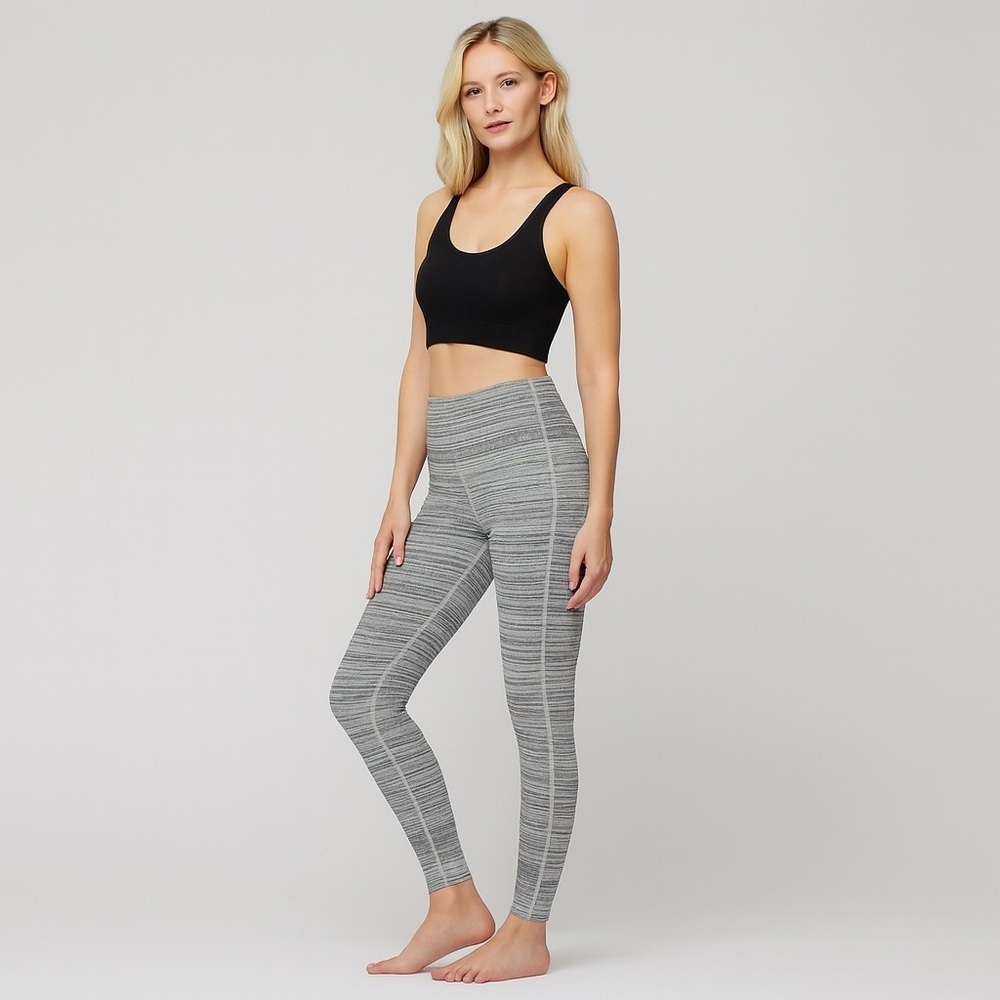Athleta Chaturanga Jacquard Leggings Size Small Yoga Workout Pants Gray